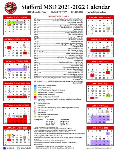Stafford Msd Calendar